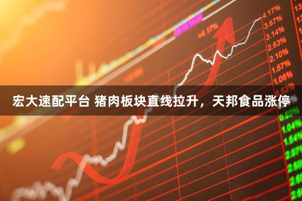 宏大速配平台 猪肉板块直线拉升，天邦食品涨停